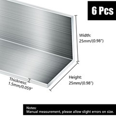 12 PCS Aluminum Angle 1x1x1/16 Inch x 15.55″ 395mm 6061 T6511 Mill Stock L
