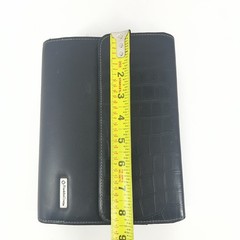 Franklin Covey Leather 6 Ringed Binder W/ Inserts Textured Pocket Compact Black
