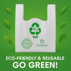 Clear Plastic T-Shirt Grocery Bags 3 Mil Heavy Duty Reusable 1/6 21×6.5×11.5