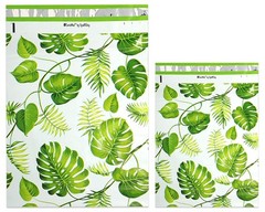 10×13, 14.5x19x4″ Tropical Palm Leaves Flat Poly Mailers Combo, Medium and Large