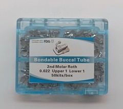 50Set Dental Ortho Bondable Buccal Tubes 1st 2nd Molar Roth/MBT 022 Mesh Base