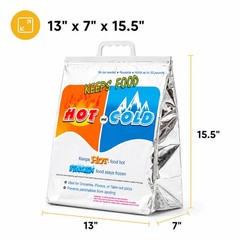2 Pack Insulated Hot & Cold Food Delivery Bags Thermal Grocery Cooler Tote