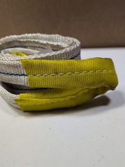 (Lot of 10) Nylon Lifting Sling / Eye to Eye Sling 2″ x 5′ 2-Ply yellow ends