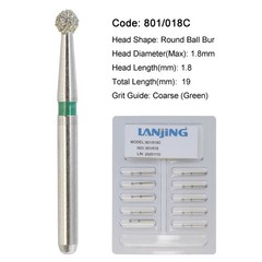 Dental Burs Diamond Round End Taper Surgical Long Ball Barrel FG for High Speed
