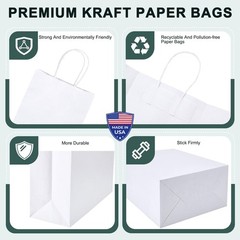METRONIC Gift Bags 5.25×3.75×8 1 Count (Pack of 100), White