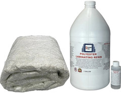 Polyester Resin with Fiberglass 1.5x50x3 Yards CSM for Autos Boats RV Repairs !!