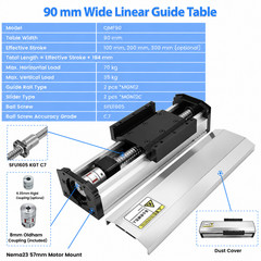 Nema23 Linear Rail Slide Table Motion System Motor Ball Screw Enclosed 70kg load