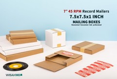 Wisaiboxl 7 Inch 45 RPM Record Mailers (NOT for 12″ LPs), 7.5 25 Pack, Brown