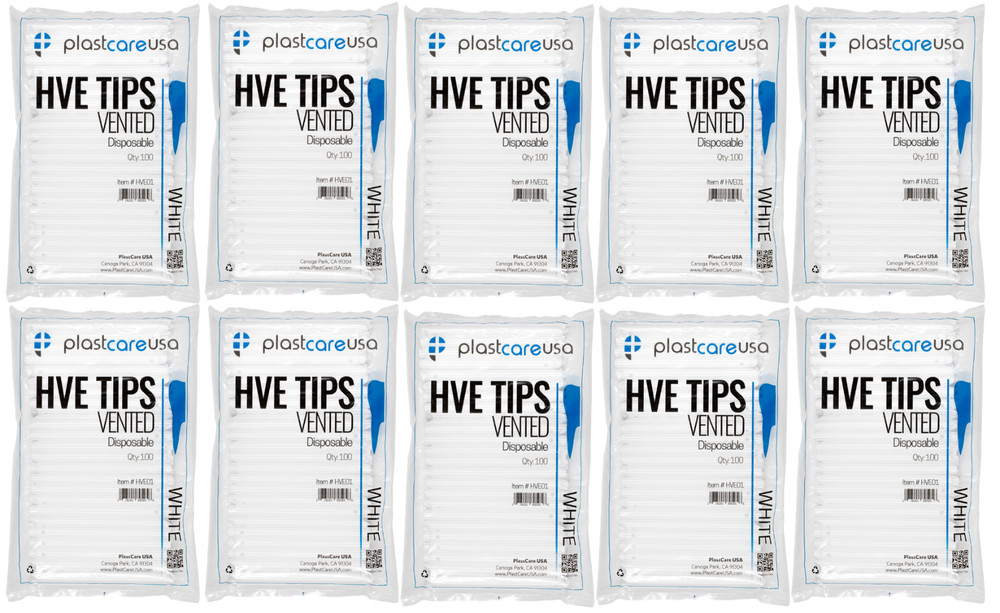 HVE Tips Vented Disposable Plastcare HVE01 White (1000pcs)