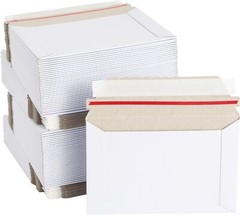 25-1000pcs 6.5 x 4.5 White RIGID PHOTO SHIPPING FLATS CARDBOARD ENVELOPE MAILERS