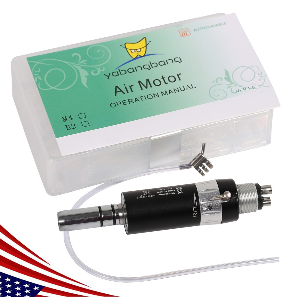 Slow/Low Speed E-type Air Motor Handpiece 4-Holes Yabang black CE Dental