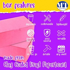 MT Products 8″ x 5″ x 3.50″ Clay Coated Pink Bakery Boxes Non-Window – 25 Pieces