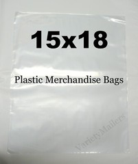 200 Large Clear Poly Bags 14×20 & 15×18 / 1 Mil Apparel Plastic Bag Combo