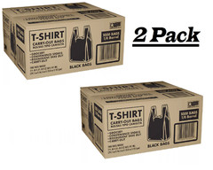 Black T-Shirt Carryout Bags, 11.5″ x 6.5″ x 22″ 1000 ct.