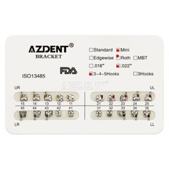 AZDENT Dental Orthodontic Bracket Braces Mini Roth Standard Edgewise MBT 022/018