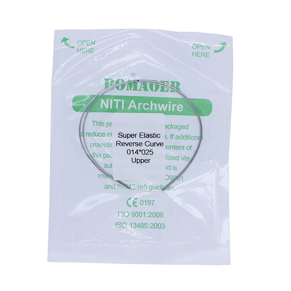 100×Dental Orthodontic Niti Rectangular Arch Wires Reverse Curve 14×25 Upper
