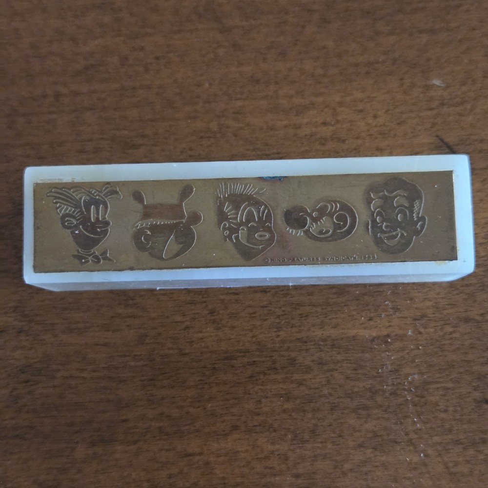 Vtg Quartz & Copper Brass Plate King Features Syndicate Cartoon Characters 1960s