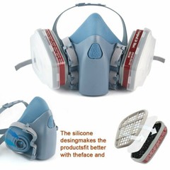 3M Reusable Respirator Half Facepiece 7502 For Chemical Handling, Painting, Med