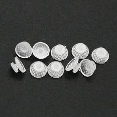10Pcs/pack Dental Ortho Ceramic Clear Lingual Button Bondable Round Composite