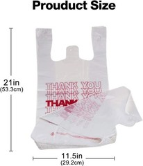 Bulk 100 Pack Reusable Plastic Bags – Stylish ‘Thank You’ Print for Any Occasion