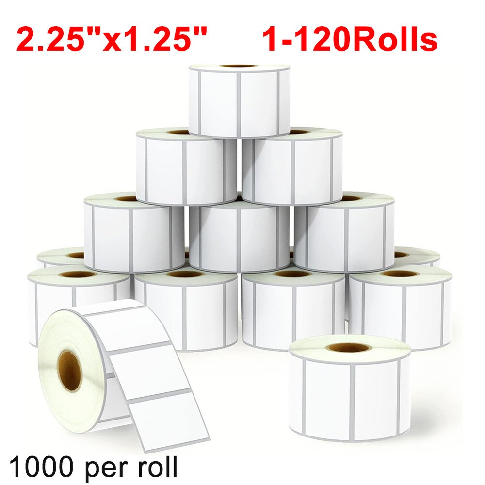 2.25×1.25 Direct Thermal Shipping Labels Barcode UPC Label Perforated 1000/Roll
