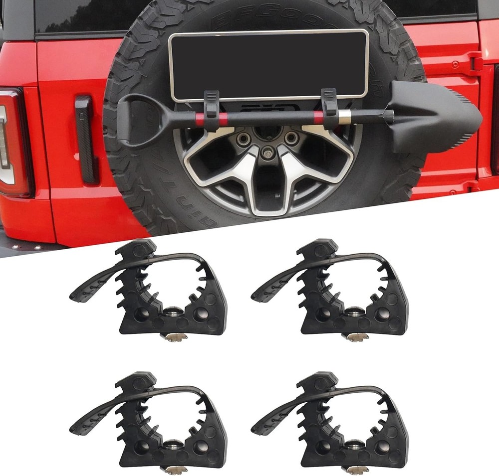 4pcs Shovel Mounts for Roof Rack Quick Release Rubber Clamp Holder Kits