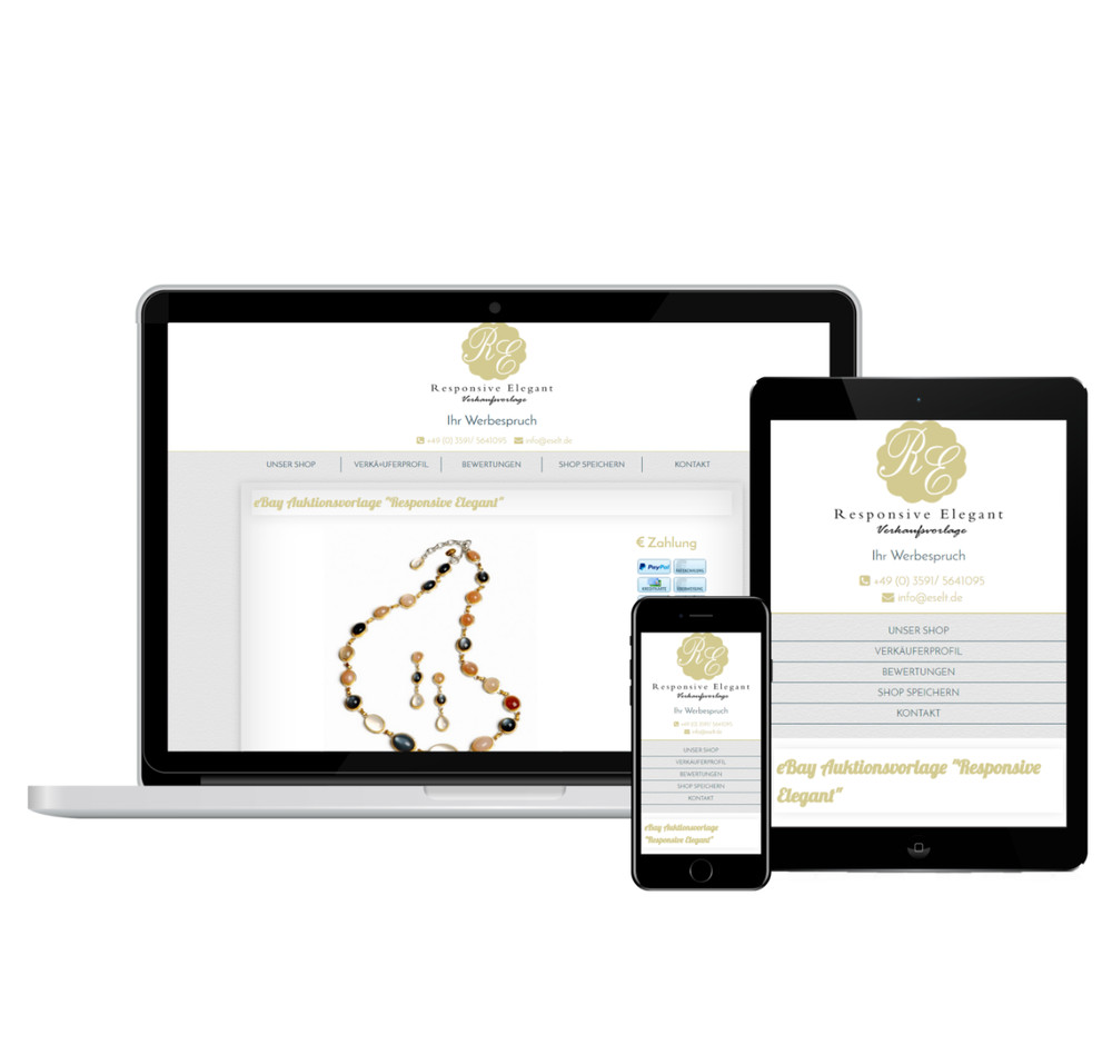 eBay template responsive elegant eBay template mobile optimized + editor