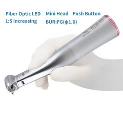 NSK Ti-MAX X95L Style Dental 1:5 LED Fiber Optic Contra Angle Handpiece Red Ring