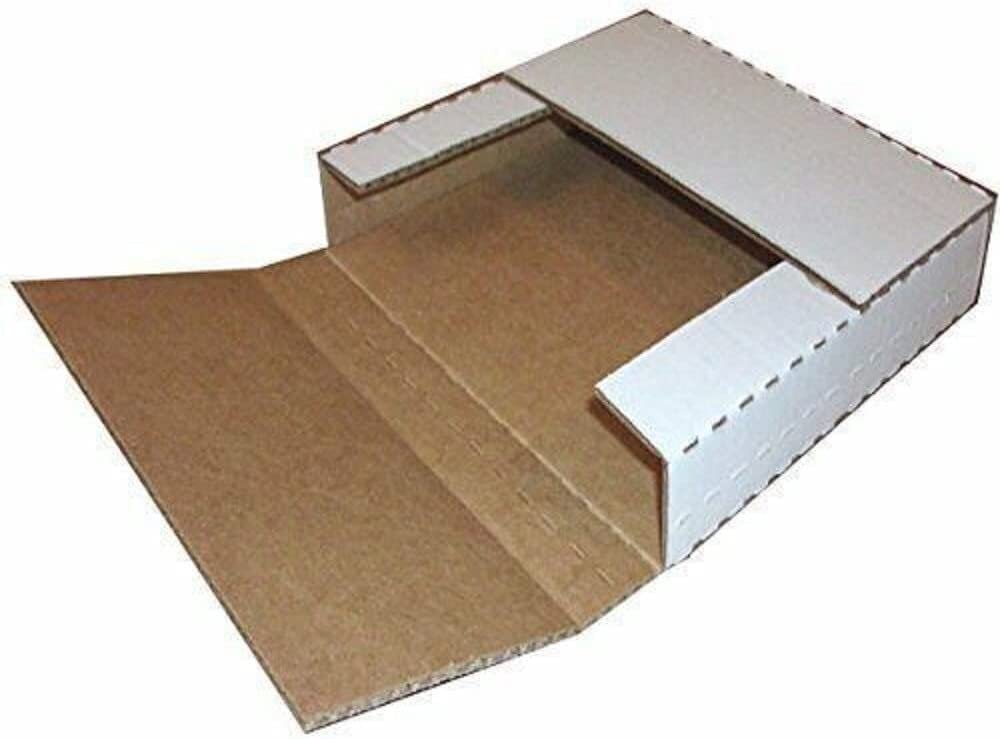 50 – 9 5/8 x 6 5/8 x 1 1/4 White Multi Depth Bookfold Mailer Book Box Bookfolds