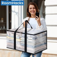 RoomHacks Heavy Duty Clear Moving Bags with Reinforced Handle and Double Zipper,