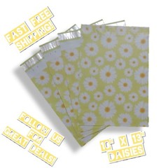 uPaknShip 10×13 Daisy Designer Poly Mailers – Shipping Envelopes