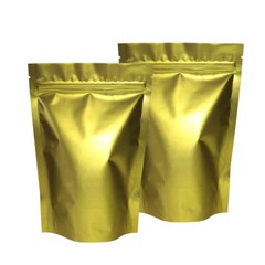 Variety of Sizes for 100pcs Matte Gold Metallized Foil Stand-Up Zipper Bags