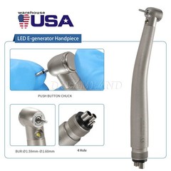 NSK Style Dental LED E-generator Fiber Optic 4 Spray Handpiece 4H Standard Head