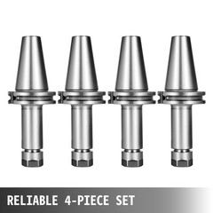VEVOR 4pcs CAT40 ER16 4″ Collet Chuck G2.5 100mm Tool Holder Balanced 20000RPM