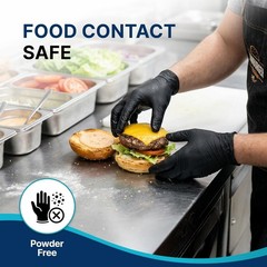 Hypoallergenic Black Nitrile Gloves – 4 Mil Disposable, Waterproof, Large Size