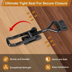 6 Pack Adjustable Toggle Latches 330Lbs HeavyDuty Black Metal for Smoker Door T