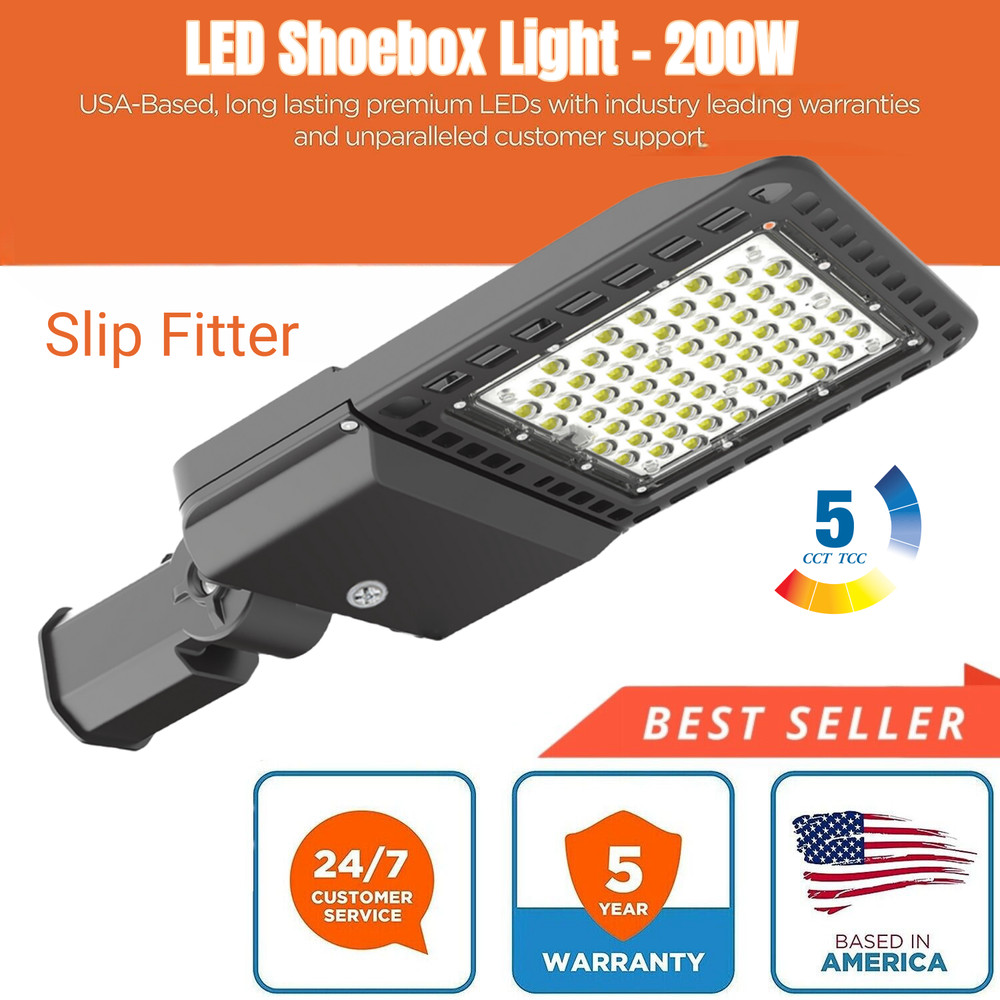 200W LED Parking lot Light Street Shoebox Pole Light Commercial LED Lamp 28000LM
