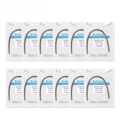 100pc Dental Orthodontic Arch Wire Stainless Steel Round Rectangular Ovoid-IN US