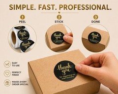500 Thank You for Supporting My Small Business Stickers – 1.5 Inch, Black 1