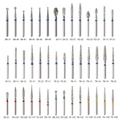 97Types Dental Diamond Burs FG 1.6mm for High Speed Handpiece 5Pcs/pack New