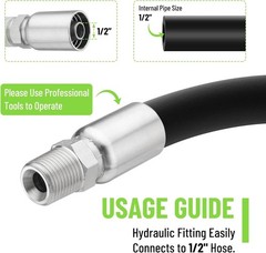 12 Pack 1/2″ I.D. Hose x 1/2″ NPTF Male Hydraulic Hose End Crimp Fittings