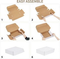 6X4X1 Shipping Boxes Set of 100, White Small Corrugated Cardboard Box,Mailer Box