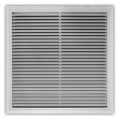 Everbilt 24 in. x 24 in. Aluminum Fixed Bar Return Air Filter Grille in White