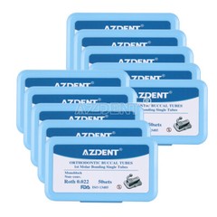 200Pcs Dental Orthodontic Buccal Tubes 1st/2nd Molar MBT/Roth 0.022/0.018 AZDENT