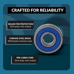 (10) 6204-2RS Premium Rubber Seal Ball Bearing C3 EMQ, 20x47x14, 6204 2RS 6204rs