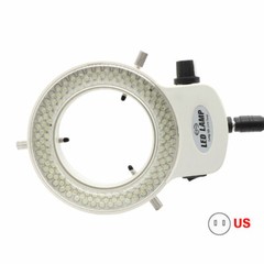 Adjustable 144 LED Bulbs Microscope Ring Light Illuminator Lamp US Plug #SH