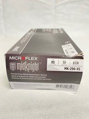 (100/Pk) ANSELL Microflex Midknight Nitrile Exam Gloves – XSmall – Black MK296XS