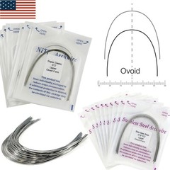 100pcs Dental Orthodontic Arch Wire Niti Stainless Steel Round Rectangular Ovoid
