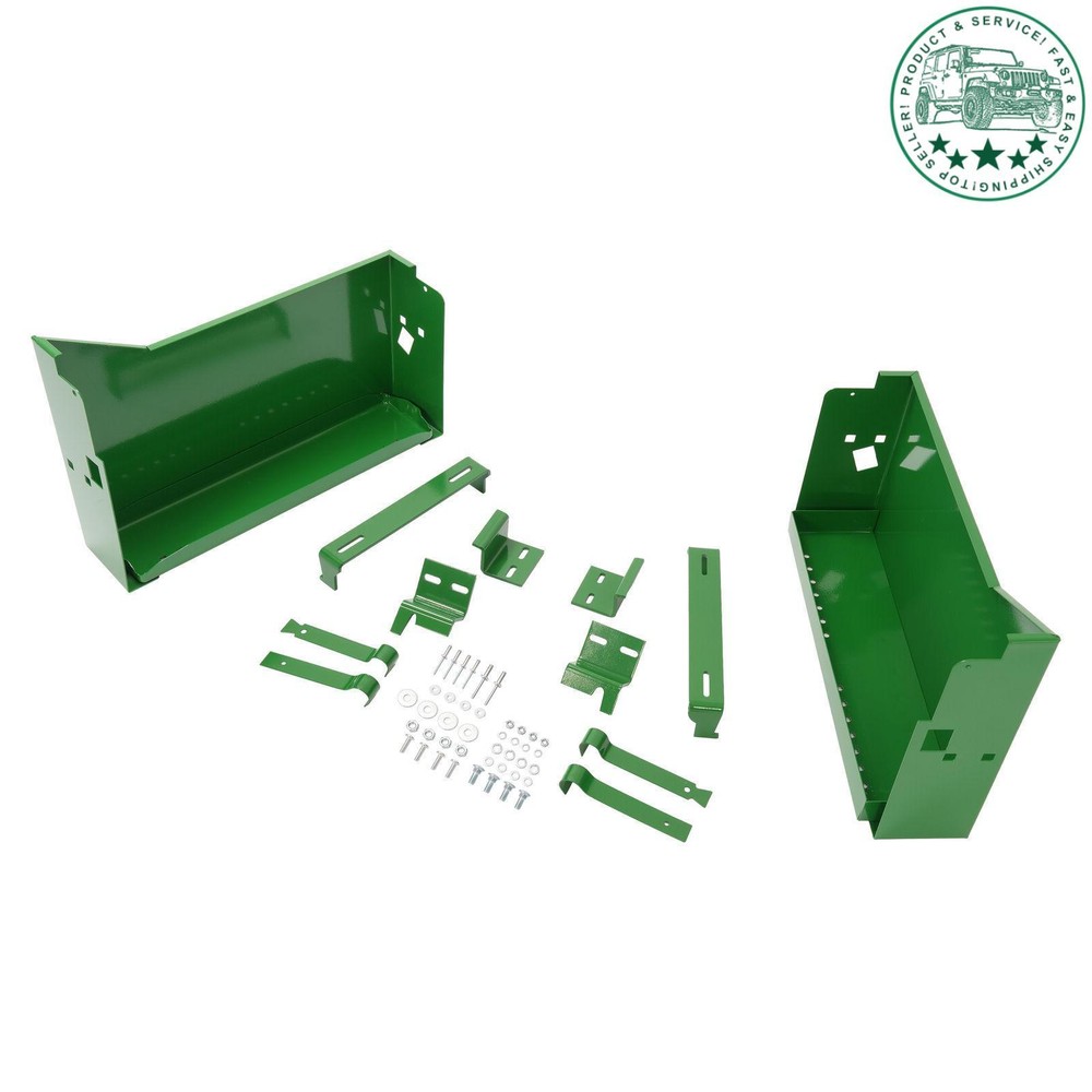 LH+RH Powder Coated Battery Box w/ Bracket For John Deere 4010 4020 4320 4520
