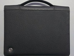 Unbranded Black Saffiano Faux Leather 3-Ring Zipper Binder Portfolio Padfolio